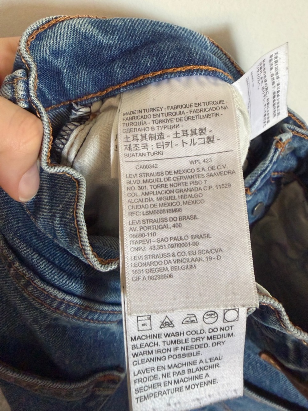 Levi’s Premium Denim Classic Blue Ribcage Straight 5 Button Fly Jeans size 24 - Picture 7 of 9